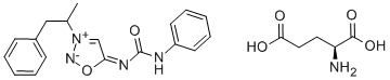 Sydnogluton|3-(1-甲基-2-苯基乙基)-5-[[(苯基氨基)甲酰]氨基]-1,2,3-恶二唑 L-谷氨酸
