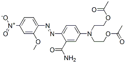 N-[5-[ビス[2-(アセチルオキシ)エチル]アミノ]-2-[(2-メトキシ-4-ニトロフェニル)アゾ]フェニル]アセトアミド 化学構造式