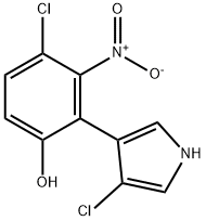 4-Chloro-2-(4-chloro-1H-pyrrol-3-yl)-3-nitrophenol Struktur