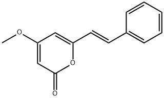 4-メトキシ-6-[(E)-2-フェニルビニル]-2H-ピラン-2-オン 化学構造式