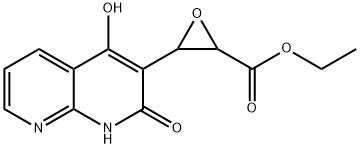 Oxiranecarboxylic acid, 3-(1,2-dihydro-4-hydroxy-2-oxo-1,8-naphthyridin-3-yl)-, ethyl ester (9CI) Struktur