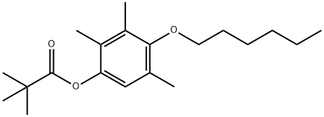 1-O-HEXYL-4-PIVALOYL-2,3,5-TRIMETHYLHYDROQUINONE 化学構造式