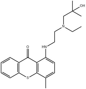 1-[[2-[エチル(2-ヒドロキシ-2-メチルプロピル)アミノ]エチル]アミノ]-4-メチル-9H-チオキサンテン-9-オン 化学構造式