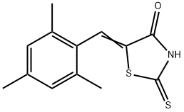 (5E)-2-メルカプト-5-(メシチルメチレン)-1,3-チアゾール-4(5H)-オン 化学構造式