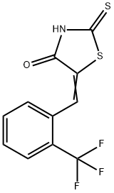 (5E)-2-メルカプト-5-[2-(トリフルオロメチル)ベンジリデン]-1,3-チアゾール-4(5H)-オン 化学構造式