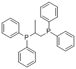 プロパン-1,2-ジイルビス(ジフェニルホスフィン) 化学構造式