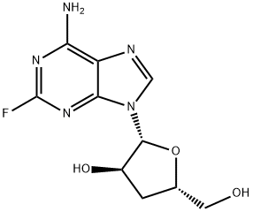 2-フルオロ-3'-デオキシアデノシン 化学構造式
