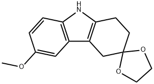 SPIRO[3H-CARBAZOLE-3,2'-[1,3]DIOXOLANE], 1,2,4,9-TETRAHYDRO-6-METHOXY- Structure