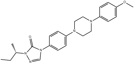 3H-1,2,4-TRIAZOL-3-ONE, 2,4-DIHYDRO-4-[4-[4-(4-METHOXYPHENYL)-1-PIPERAZINYL]PHENYL]-2-(1-METHYLPROPYL)-, (S)- Structure