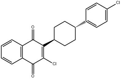 trans-2-Chloro-3-[4-(4-chlorophenyl)cyclohexyl]-1,4-naphthalenedione Struktur