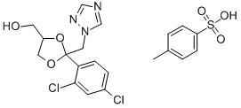 3- [2-（2,4-二氯苯基）-2-（1,2,4-三唑-1-基甲基）-1,3-二氧戊环-4-基] -2,4-二甲基苯磺酸盐, 154003-23-3, 结构式