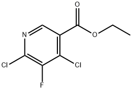 Ethyl 4,6-dichloro-5-fluoropyridine-3-carboxylate, 2,4-Dichloro-5-(ethoxycarbonyl)-3-fluoropyridine Structure