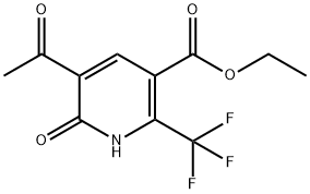 5-乙酰基-6-氧代-2-(三氟甲基)-1,6-二氢吡啶-3-羧酸乙酯 结构式