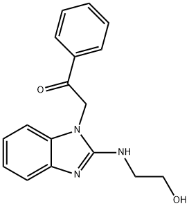 2-{2-[(2-hydroxyethyl)amino]-1H-benzimidazol-1-yl}-1-phenylethanone Struktur