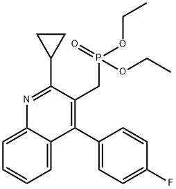 P-[[2-环丙基-4-(4-氟苯基)-3-喹啉基]甲基]膦酸二乙酯 结构式