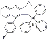 [2-Cyclopropyl-4-(4-fluorophenyl)-quinolin-3-ylmethyl]-triphenyl-phosphonium bromido Struktur