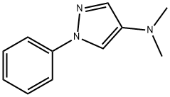 N,N-ジメチル-1-フェニル-1H-ピラゾール-4-アミン 化学構造式