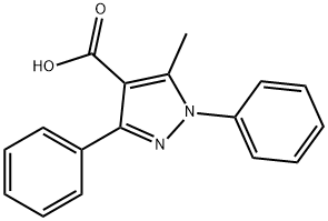 5-甲基-1,3-二苯-1H-吡唑-4-羧酸, 15409-48-0, 结构式