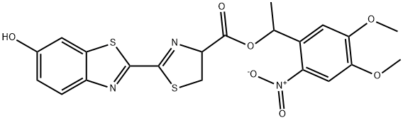DL-LUCIFERIN (FIREFLY) 1-(4,5-DIMETHOXY-2-NITROPHENYL)ETHYL ESTER Structure