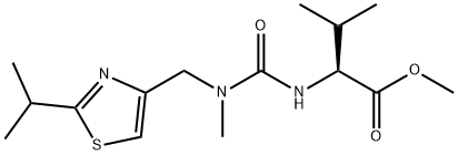 N-((N-甲基-N-((2-异丙基-4-噻唑基)甲基)氨基)甲酰)-L-缬氨酸甲酯, 154248-99-4, 结构式