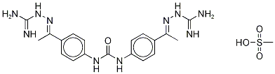 4,4'-diacetyldiphenylureabis(guanylhydrazone)ditosylate Structure