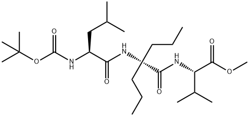 t-butyloxycarbonyl-leucyl-dipropylglycyl-valine methyl ester Structure