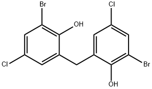 2,2'-メチレンビス(6-ブロモ-4-クロロフェノール) 化学構造式