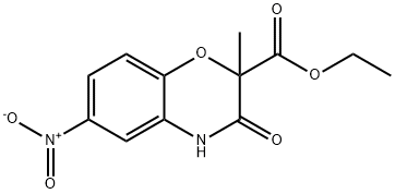 Ethyl 3,4-dihydro-2-methyl-6-nitro-3-oxo-2H-1,4-benzoxazine-2-carboxylate Structure