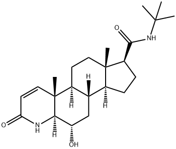 (5a,6a,17)-N-(1,1-Dimethylethyl)-6-hydroxy-3-oxo-4-azaandrost-1-ene-17-carboxamide Struktur
