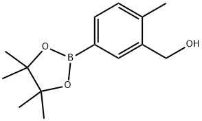 [2-METHYL-5-(4,4,5,5-TETRAMETHYL-1,3,2-DIOXABOROLAN-2-YL)PHENYL]METHANOL|||3-(羟甲基)-4-甲基苯基硼酸频哪醇酯,1544673-46-2,结构式