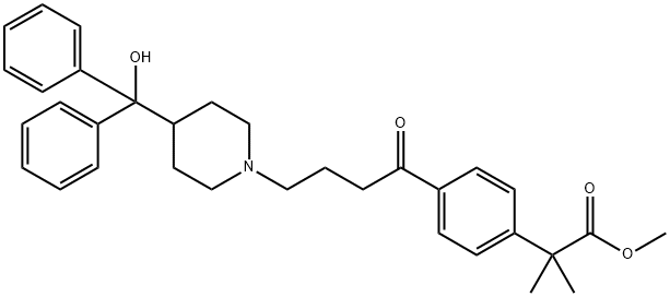 Methyl-4-4(4-hydroxy diphenyl-methyl)-piperidine-1-oxobutyl-2-2-dimethyl phenyl Structure