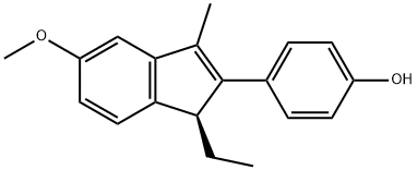 4-(1-ethyl-5-methoxy-3-methyl-1H-inden-2-yl)phenol Struktur
