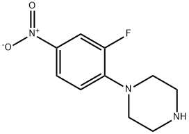 1-(2-フルオロ-4-ニトロフェニル)ピペラジン 化学構造式