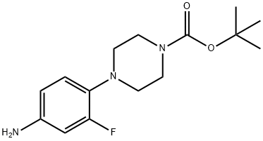 4-(4-BOC-哌嗪-1-基)-3-氟苯胺 结构式