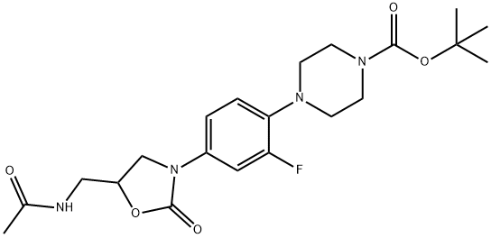 4-[4-[5-[(乙酰氨基)甲基]-2-氧代-3-恶唑烷基]-2-氟苯基]-1-哌嗪甲酸叔丁酯, 154591-03-4, 结构式