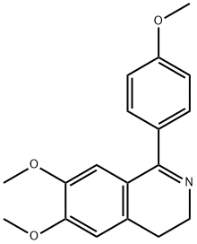1-(4-メトキシフェニル)-6,7-ジメトキシ-3,4-ジヒドロイソキノリン 化学構造式