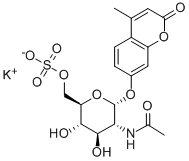 4-Methylumbelliferyl2-acetamido-2-deoxy-a-D-glucopyranoside-6-O-sulfatepotassiumsalt Structure