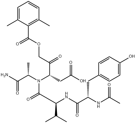AC-TYR-VAL-ALA-ASP-2,6- DIMETHYLBENZOYLOXYMETHYLKETONE, 154674-81-4, 结构式