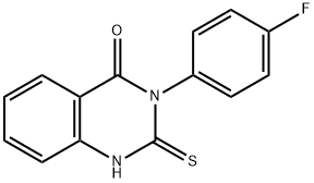 3-(4-フルオロフェニル)-2-チオキソ-2,3-ジヒドロ-4(1H)-キナゾリノン 化学構造式