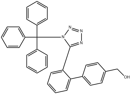 5-[4’-Hydroxymethyl-(1,1’-biphenyl)-2-yl]-1-triphenylmethyltetrazole Struktur