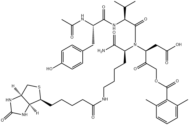 AC-TYR-VAL-LYS(BIOTINYL)-ASP-2,6-DIMETHYLBENZOYLOXYMETHYLKETONE 结构式