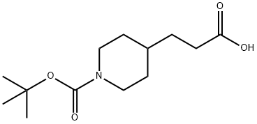 1-BOC-PIPERIDIN-4-YLPROPIONIC ACID 化学構造式
