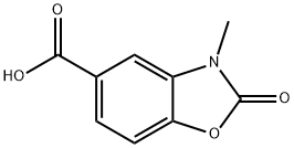 3-メチル-2-オキソ-2,3-ジヒドロ-1,3-ベンズオキサゾール-5-カルボン酸 化学構造式