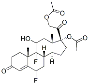 6,9-Difluoropregn-4-ene-11,17,21-triol-3,20-dione17,21-diacetate 化学構造式