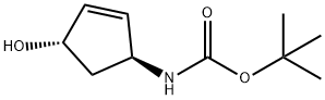 Carbamic acid, [(1S,4S)-4-hydroxy-2-cyclopenten-1-yl]-, 1,1-dimethylethyl Struktur