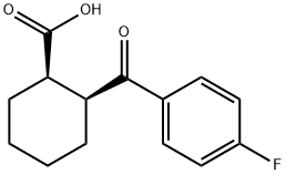 CIS-2-(4-フルオロベンゾイル)シクロヘキサン-1-カルボン酸 化学構造式