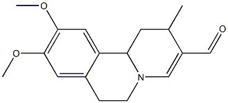 (1R-CIS)-9,10-DIMETHOXY-2-METHYL-1,6,7,11B-TETRAHYDRO-2H-BENZOQUINOLIZINE-3-CARBOXALDEHYDE 结构式
