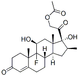 9-fluoro-11beta,17,21-trihydroxy-16beta-methylpregn-4-ene-3,20-dione 21-acetate   Struktur
