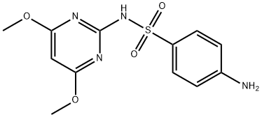 4-アミノ-N-(4,6-ジメトキシ-2-ピリミジニル)ベンゼンスルホンアミド 化学構造式