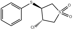 3-クロロ-4-(フェニルチオ)テトラヒドロ-1H-1Λ6-チオフェン-1,1-ジオン 化学構造式